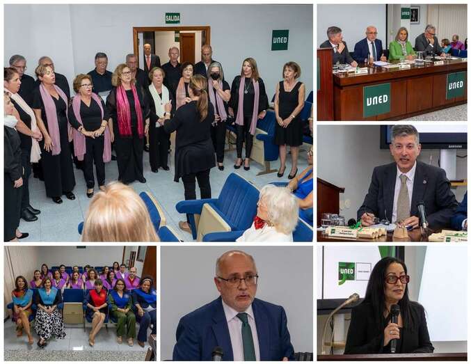 Collage de fotos del acto de apertura del nuevo curso académico de la UNED de Gran Canaria/TA.